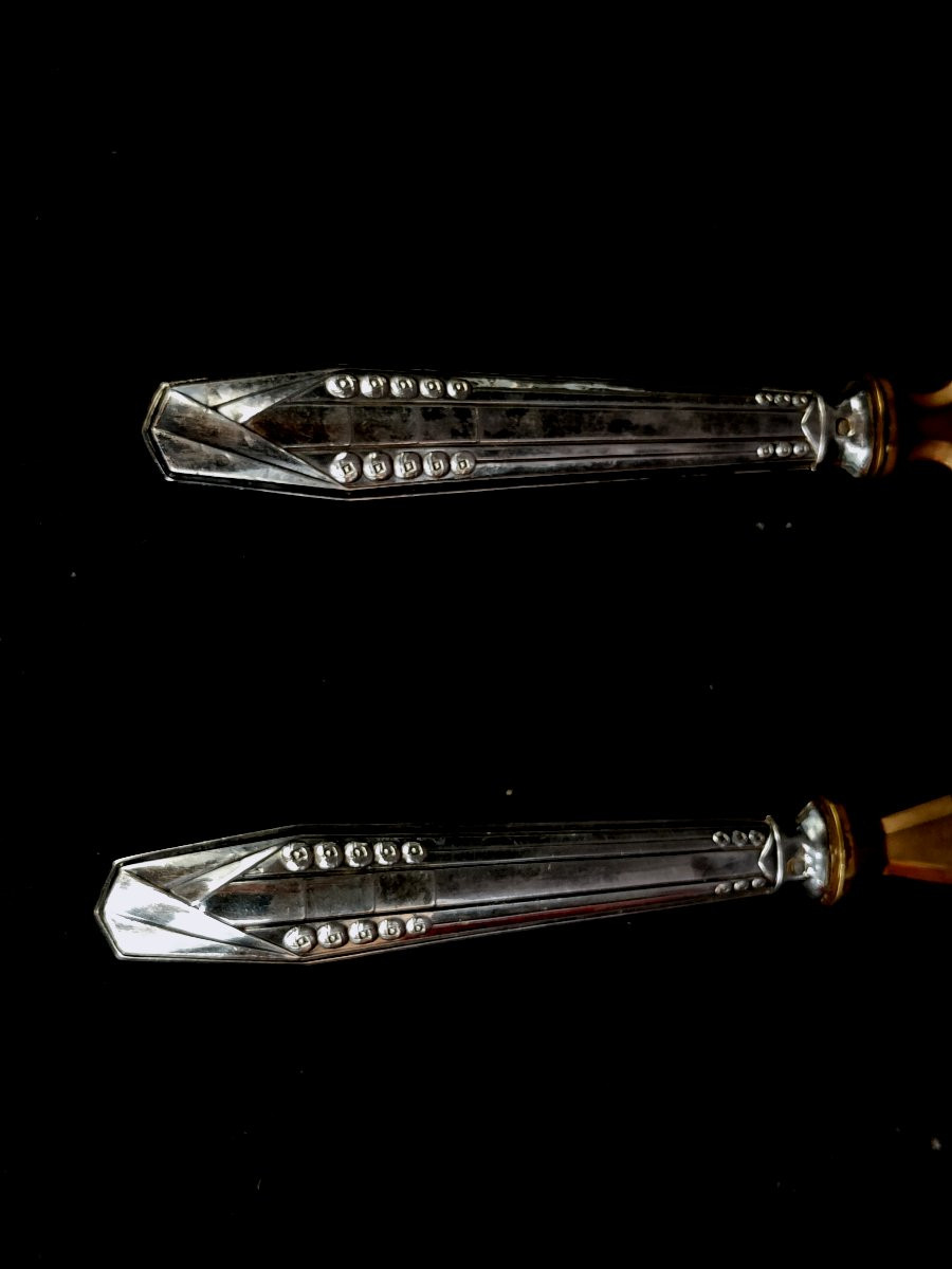 Art Deco Silver-plated Cake Servers-photo-3