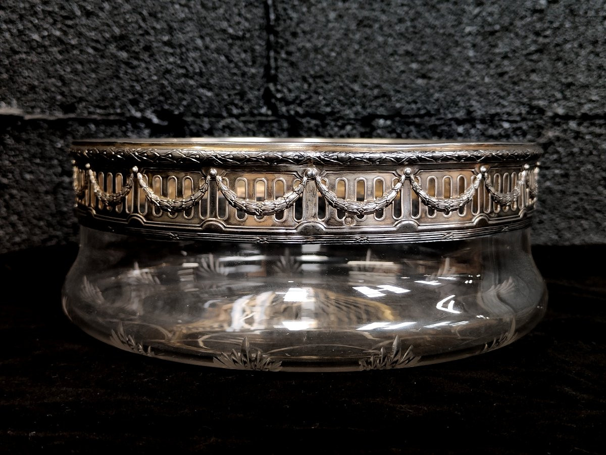 Puiforcat: Baccarat Crystal And Solid Silver Cup Circa 1880.-photo-2