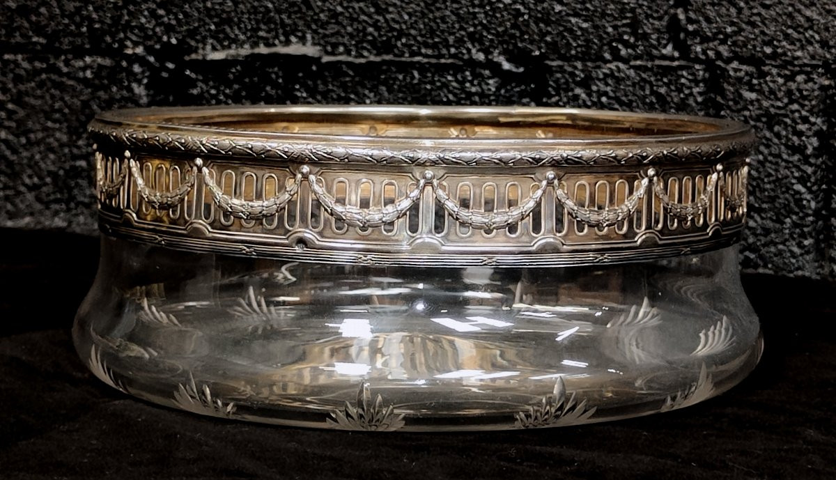 Puiforcat: Baccarat Crystal And Solid Silver Cup Circa 1880.-photo-4