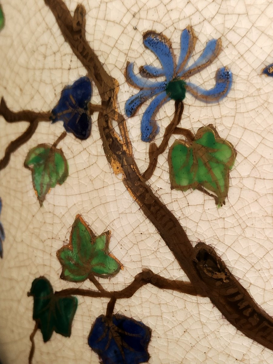 Art Nouveau Porcelain Table Lamp With Japanese Decoration-photo-3