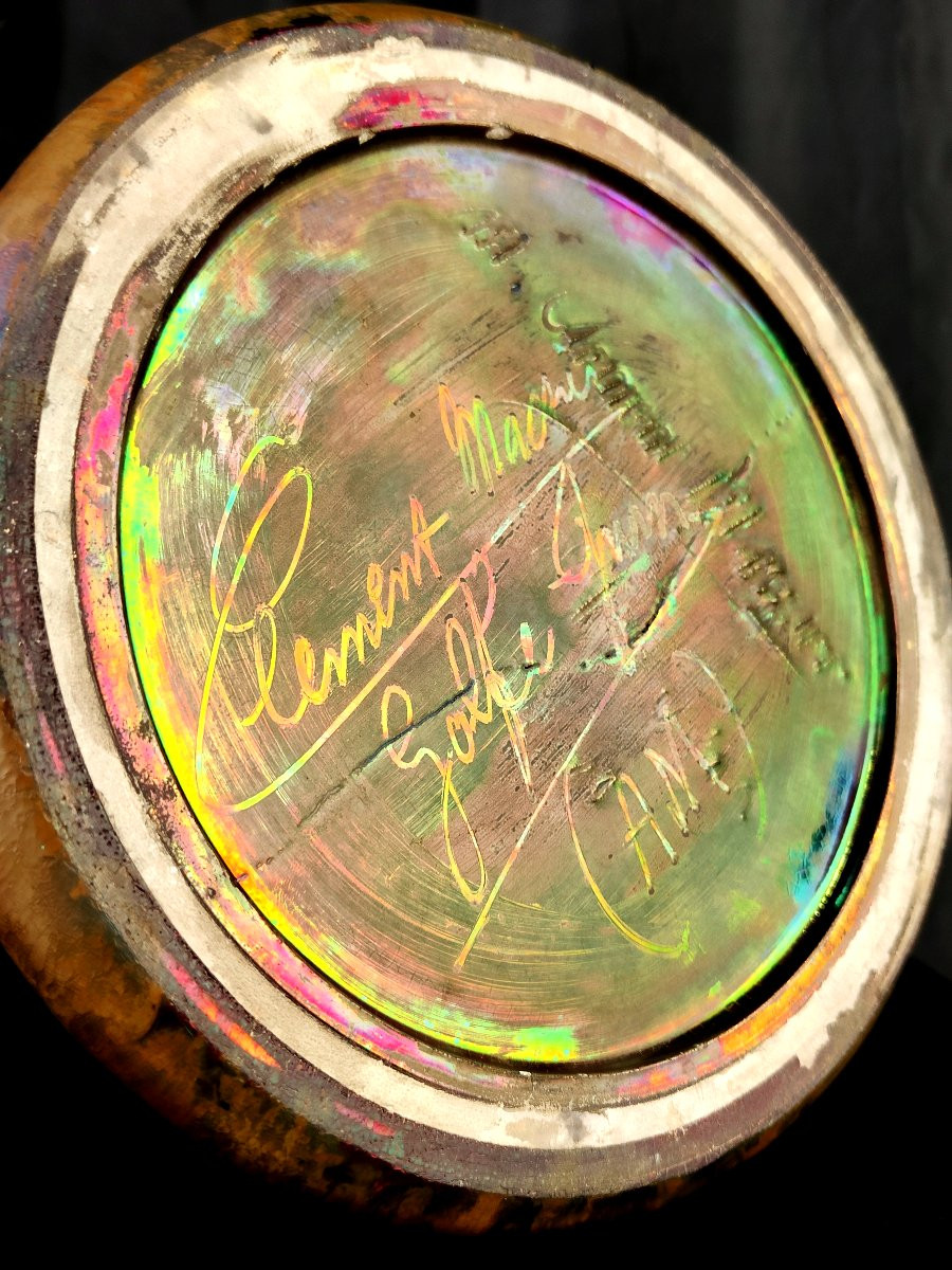 Clément Massier: Large Iridescent Ceramic Vase - Circa 1885-photo-2