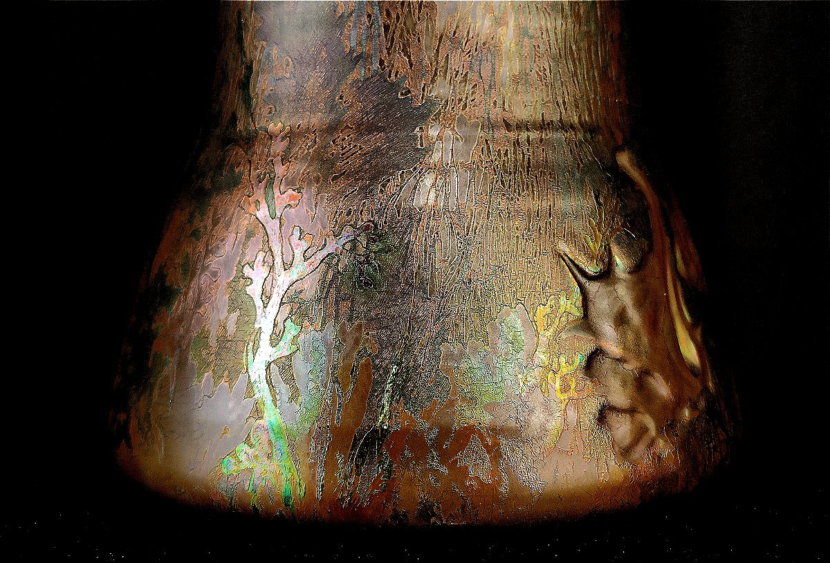 Clément Massier: Large Iridescent Ceramic Vase - Circa 1885-photo-1