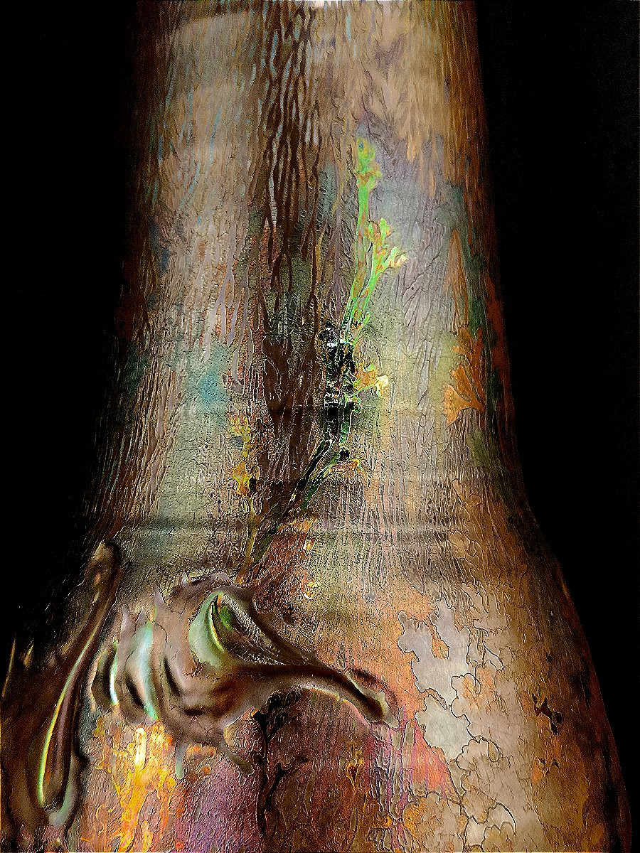 Clément Massier: Large Iridescent Ceramic Vase - Circa 1885-photo-4