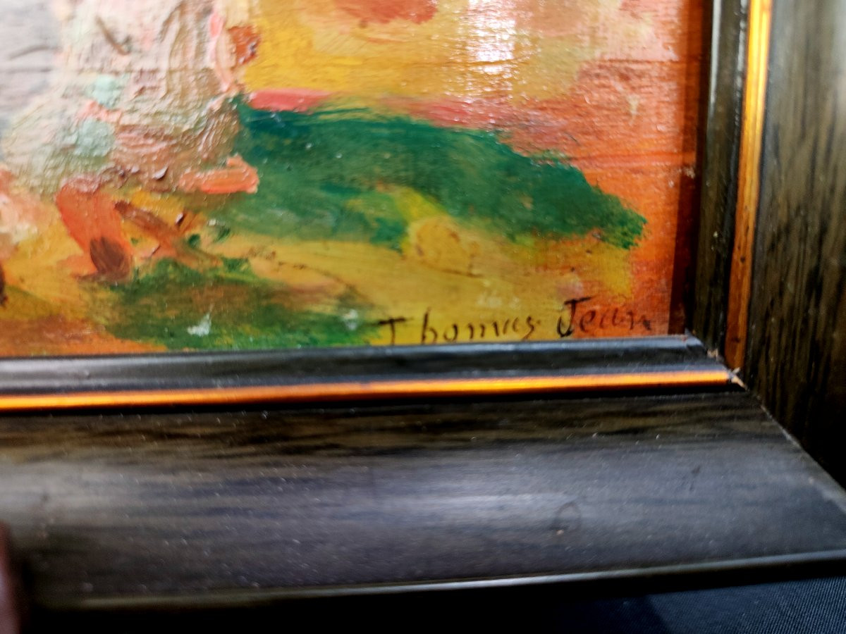 Thomas Jean: Pair Of Oil Paintings On Panels - 19th Century-photo-3