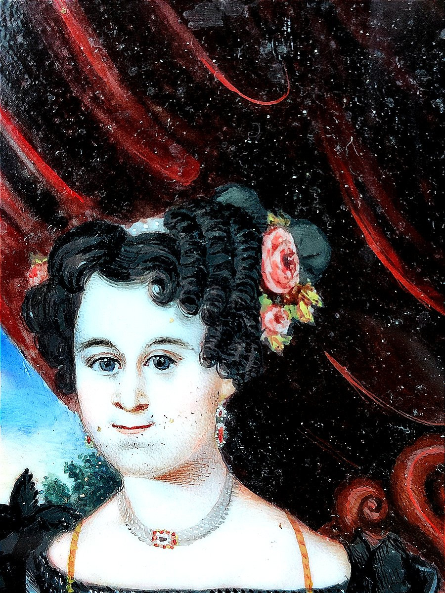 Peinture sur ivoire - Angleterre vers 1800 --photo-2