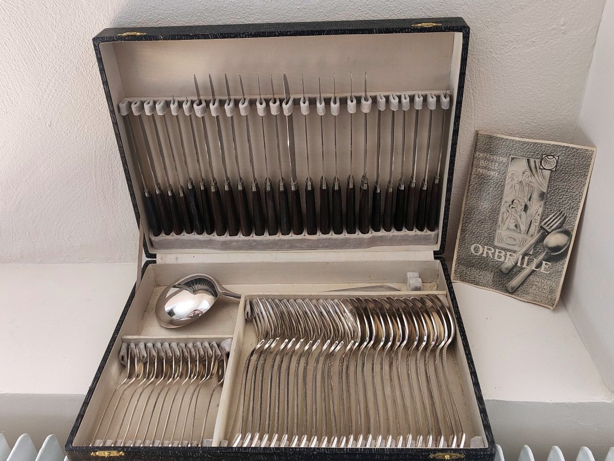 61-piece Silver-plated Cutlery Set, 84g - Orbrille Silverware