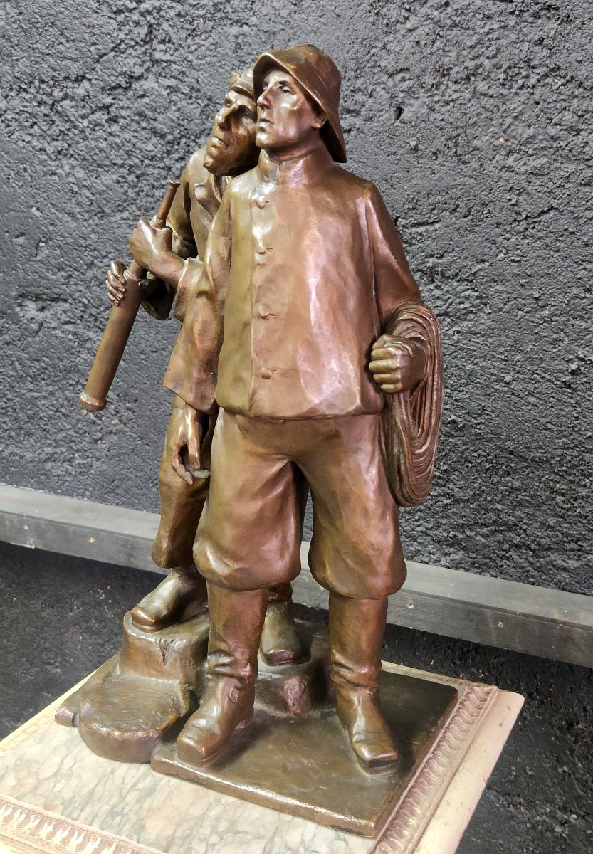 Max WACH-WACHENECK - Bronze "les marins"- 1910-photo-3