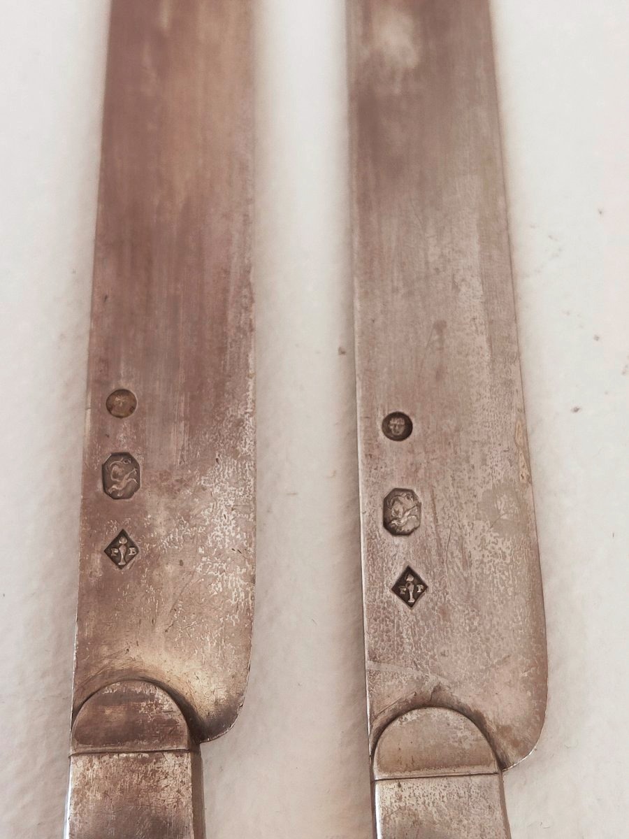 Couteaux de voyage en argent - époque Consulat/Directoire 1798-1809-photo-4