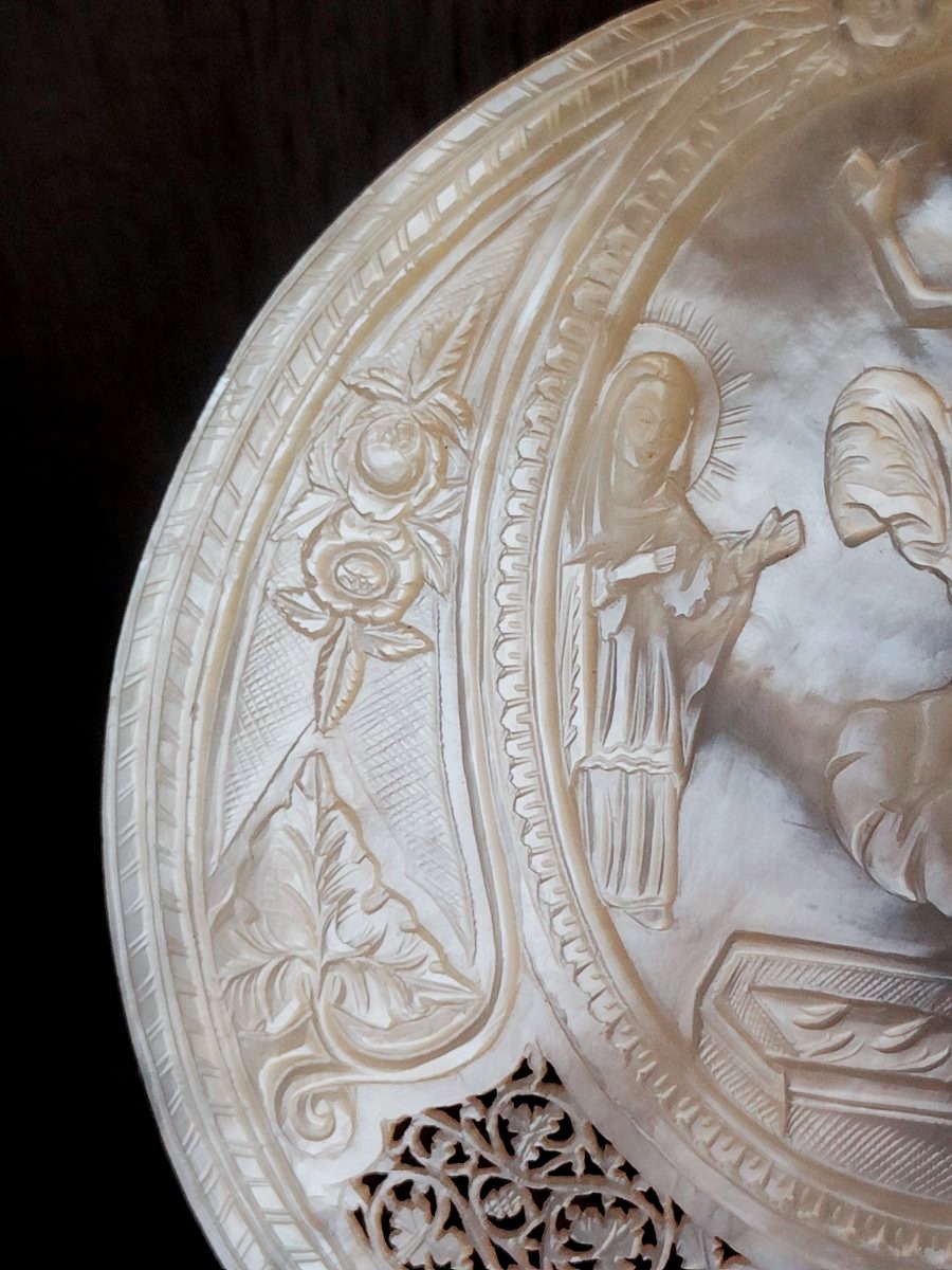 Jerusalem Mother-of-pearl Medallion—early 19th Century-photo-1