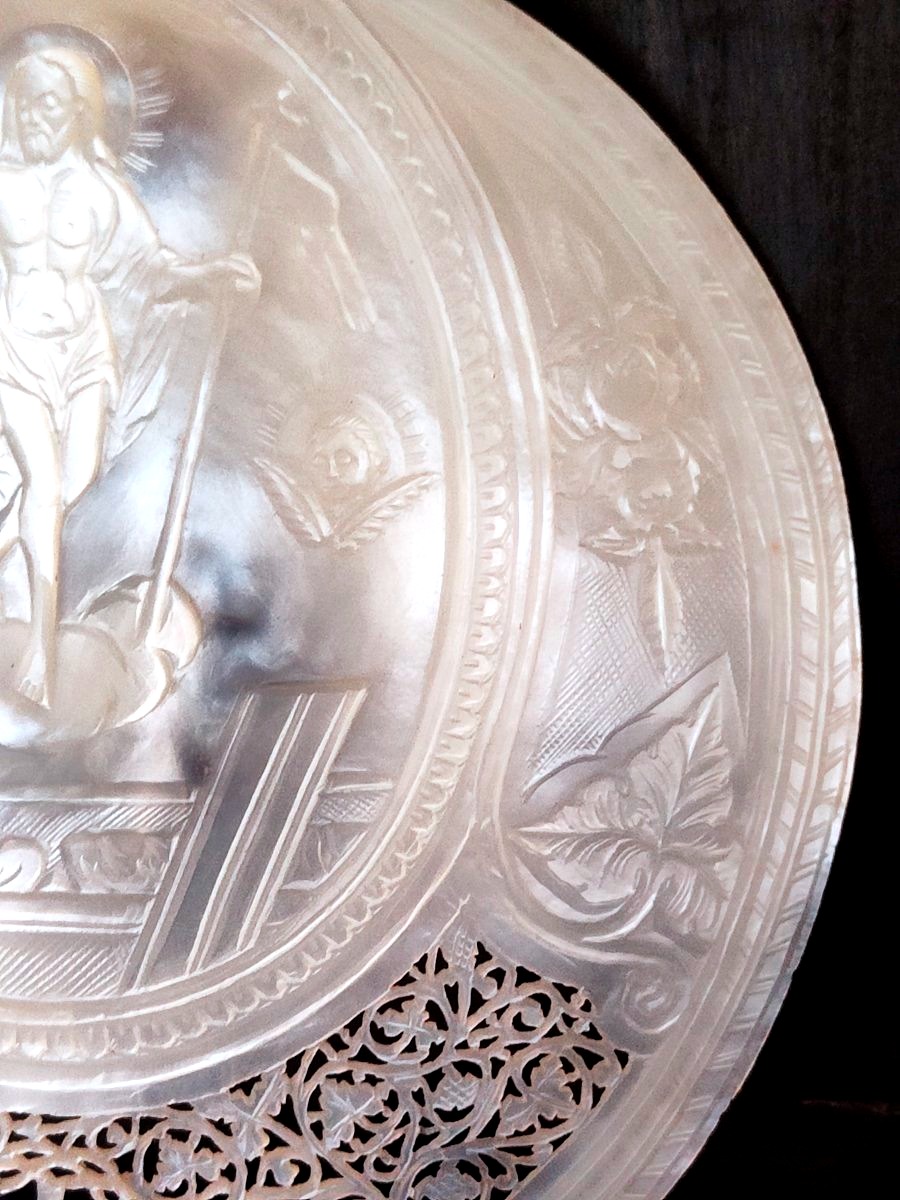 Jerusalem Mother-of-pearl Medallion—early 19th Century-photo-3