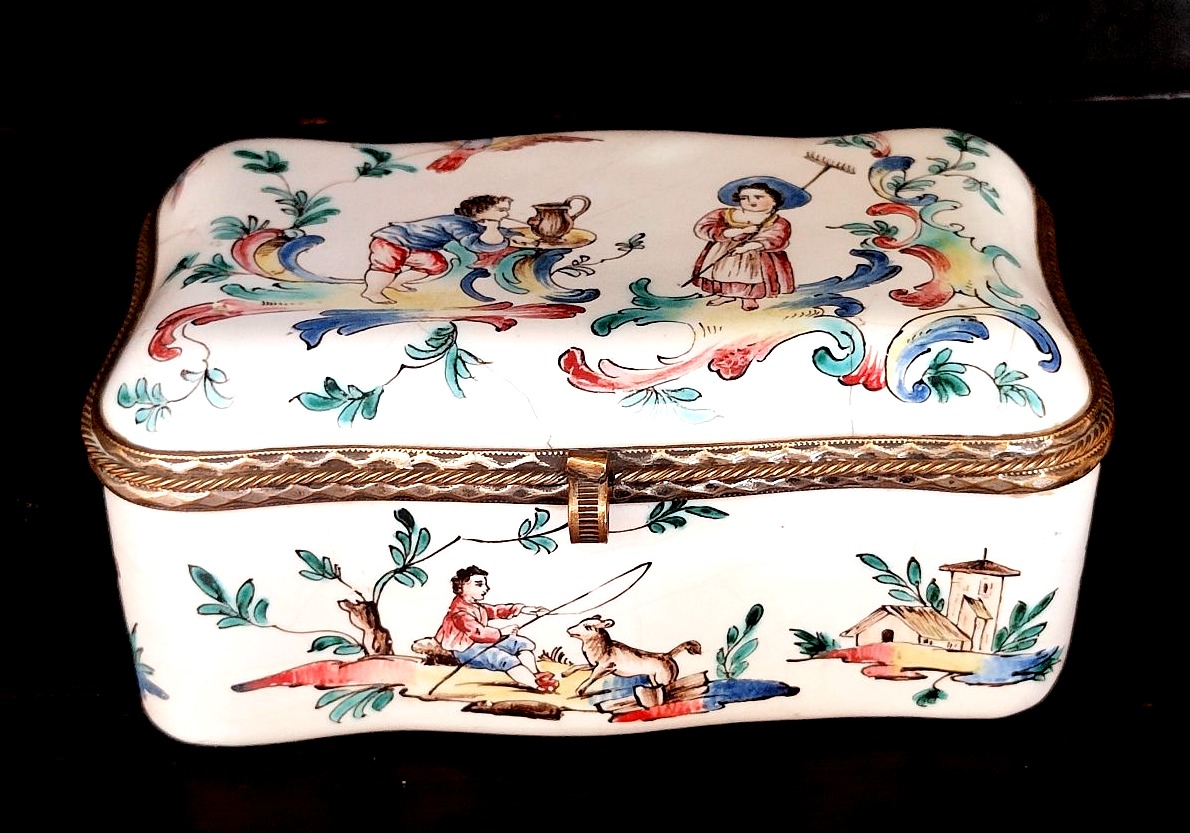 Vauve Perrin - Marseille 1780: Earthenware Box With Provençal Decoration-photo-2