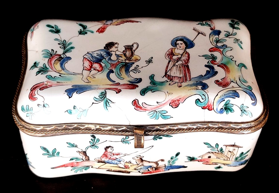 Vauve Perrin - Marseille 1780: Earthenware Box With Provençal Decoration-photo-3