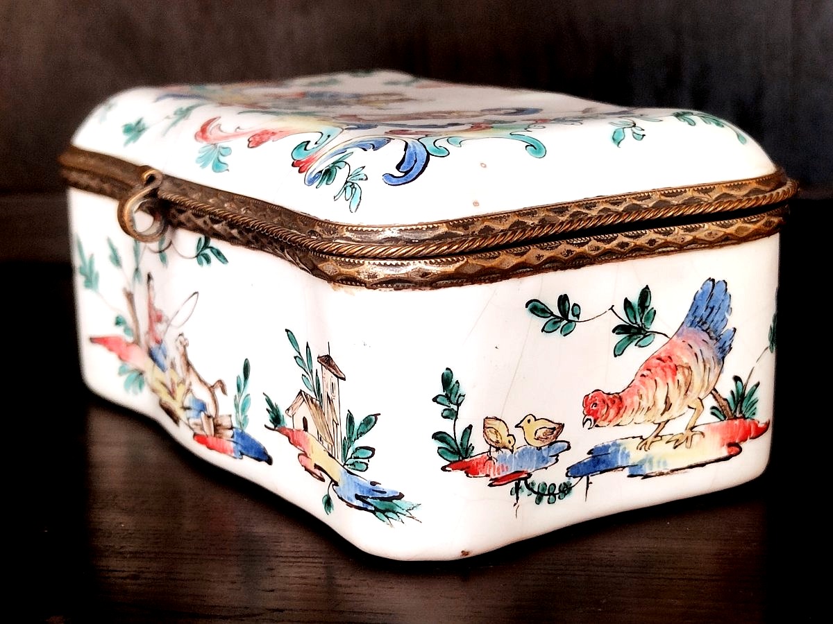 Vauve Perrin - Marseille 1780: Earthenware Box With Provençal Decoration-photo-4