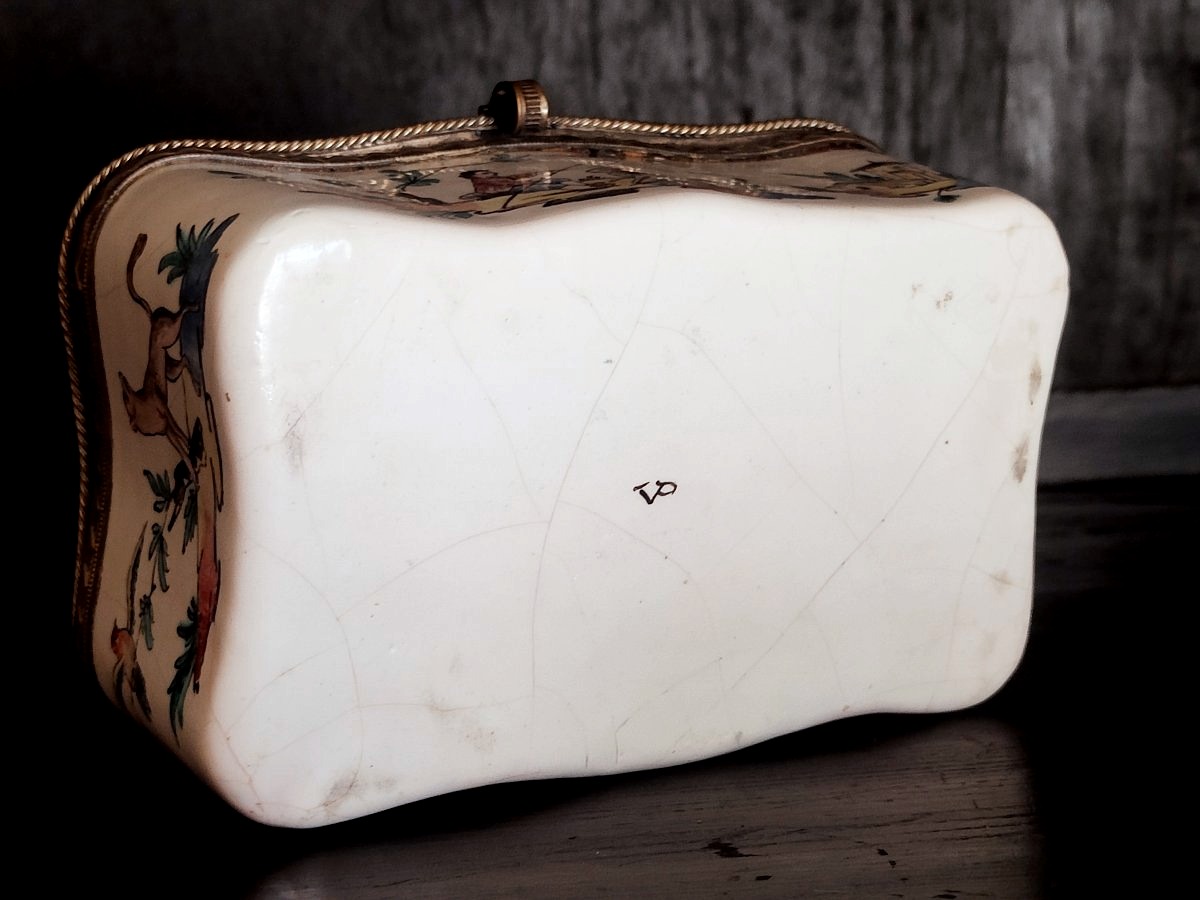 Vauve Perrin - Marseille 1780: Earthenware Box With Provençal Decoration-photo-6