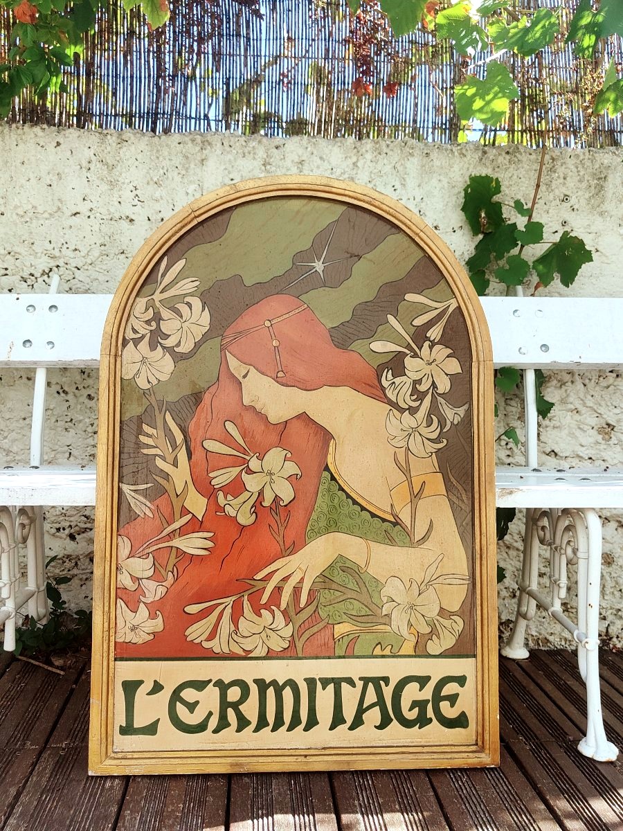"l'ermitage" Advertising Sign, Based On A Design By Paul Berthon-photo-2