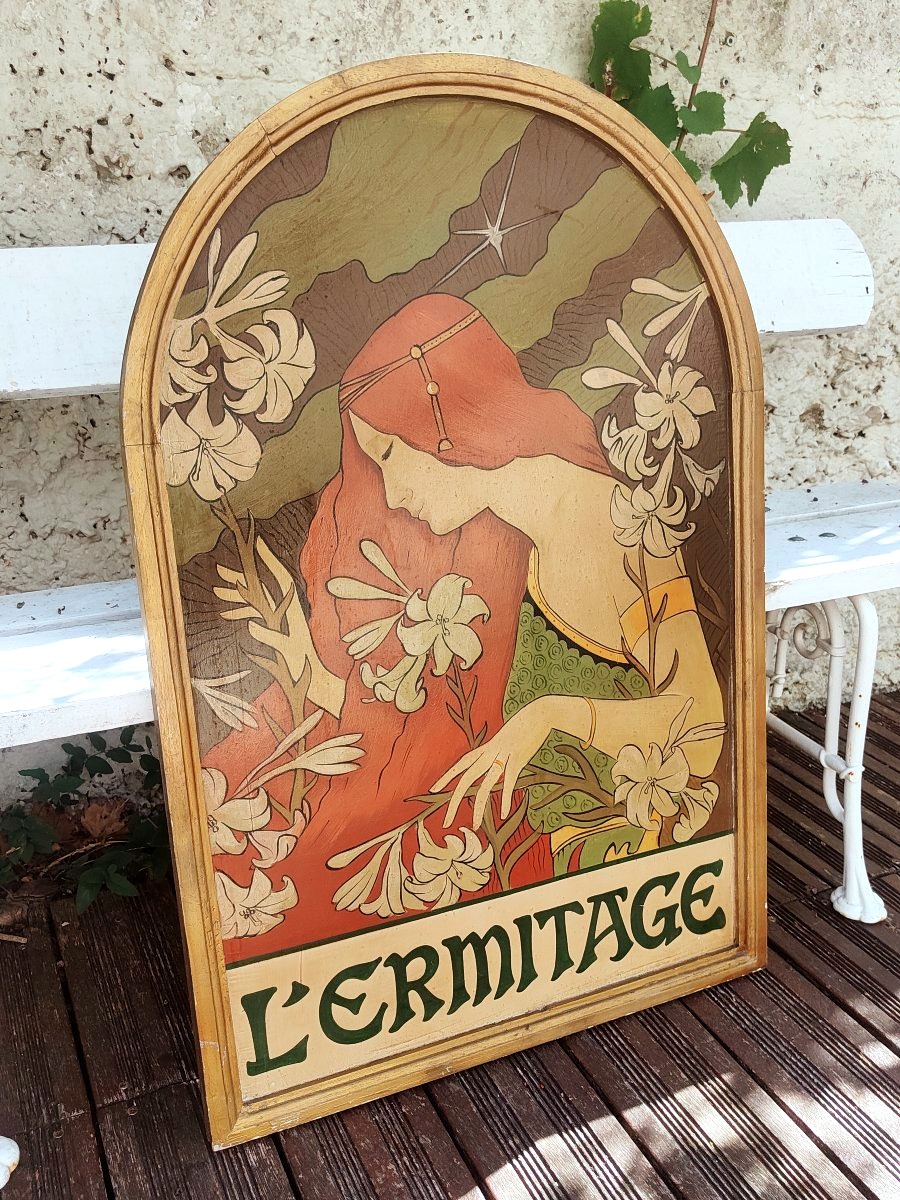 "l'ermitage" Advertising Sign, Based On A Design By Paul Berthon-photo-3