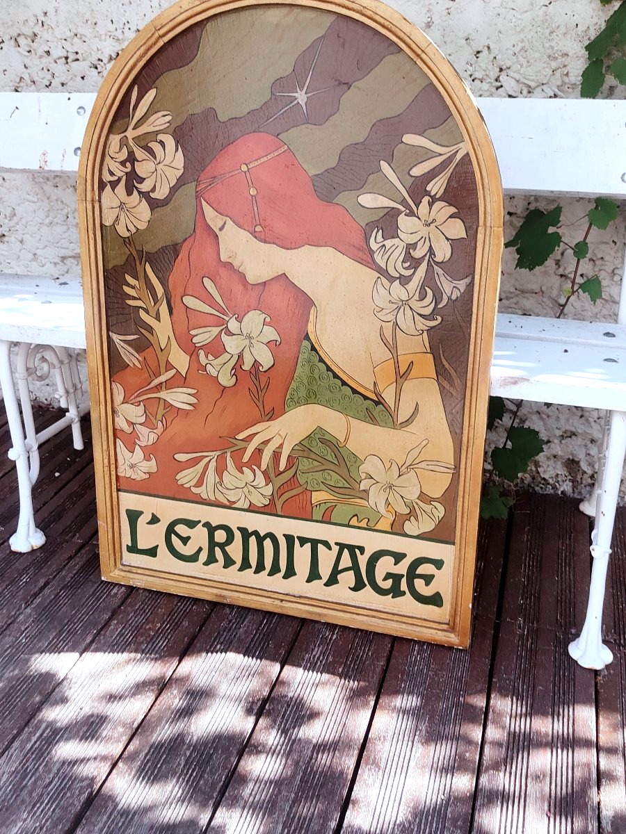 "l'ermitage" Advertising Sign, Based On A Design By Paul Berthon-photo-4