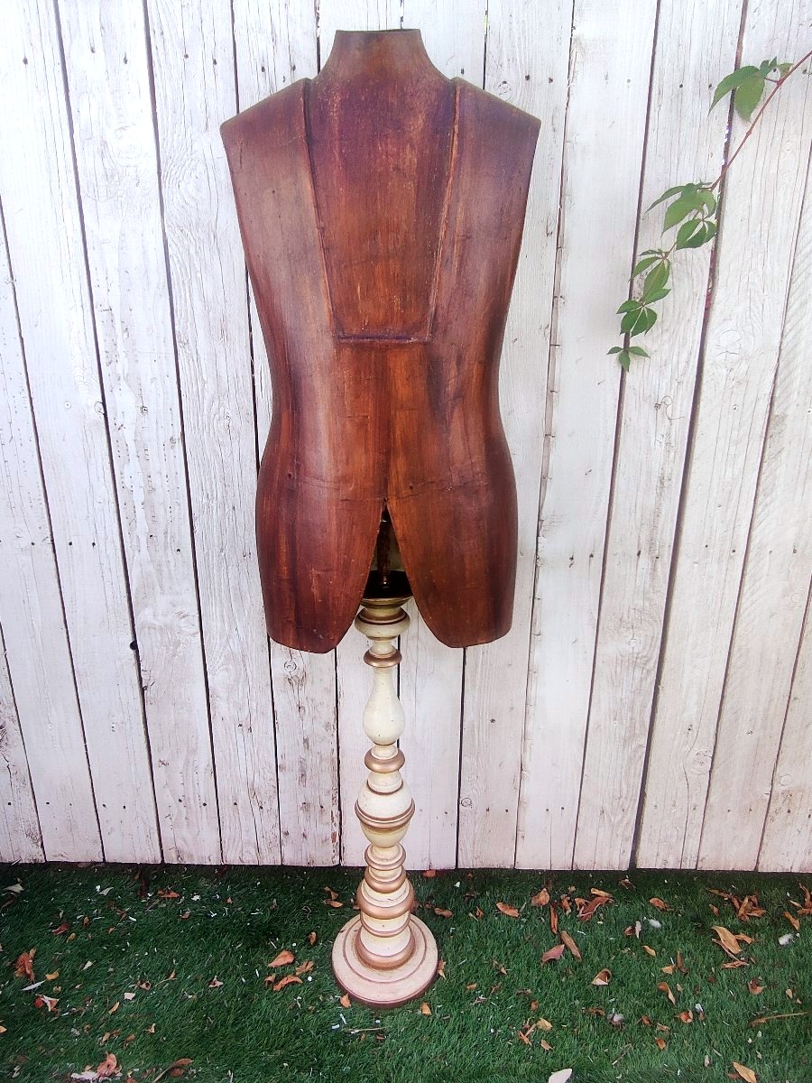 Mannequin de Couture Ancien en Bois Moulé (Taille 18) – Design Circa 1950