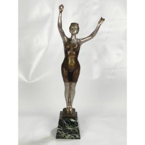 Baigneuse 1900 En Bronze Par Georges Omerth