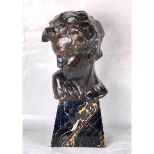 Child Bust Signed Victor Demanet (1895-1964) Art Deco