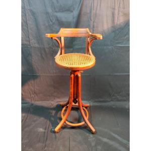 Tabouret De Coiffeur Pour Enfant - Thonet Ou Fischel - Circa 1900