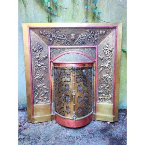 Spectacular Art Nouveau Secession Fireplace Insert Circa 1900