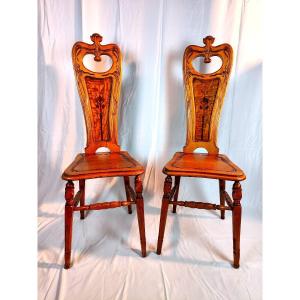 2 Emile Gallé Chairs (circa 1880-1890)
