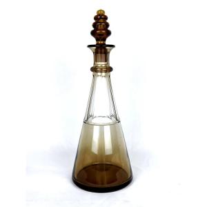 Art Deco Carafe In Smoked Glass
