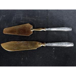 Art Deco Silver-plated Cake Servers