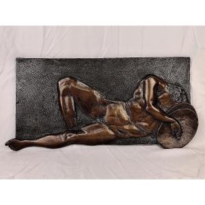Helder DE CARVALHO - plaque en bronze guerrier grec érotique