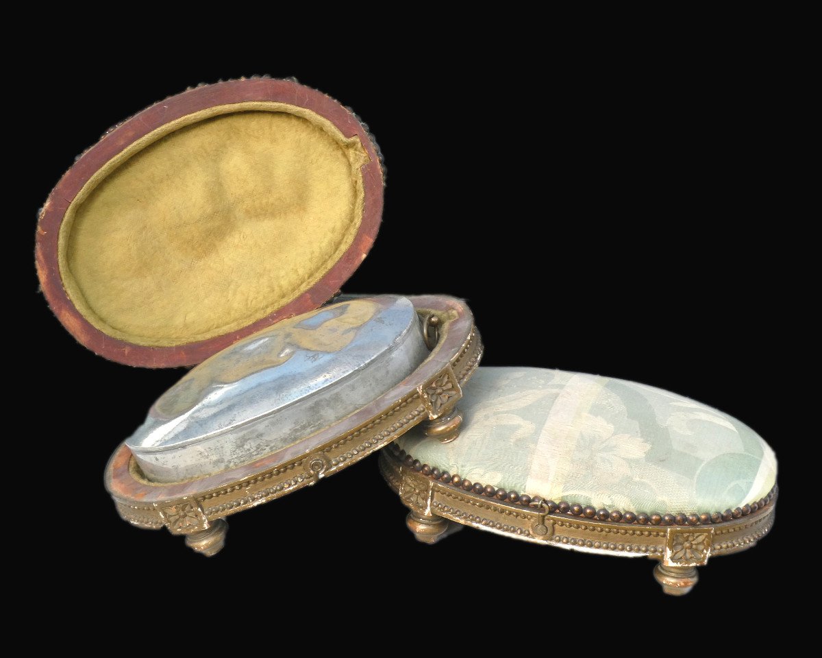 Pair Of Foot Rests, 19th Century Period, Louis XVI Style, Heater, Dog Cushions-photo-3