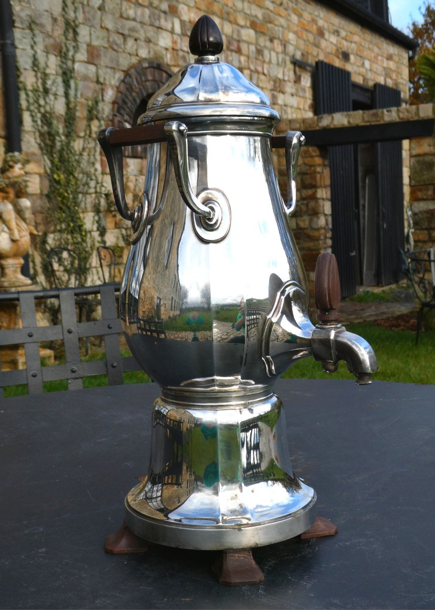 Large Art Deco Samovar Period 1920, Risler & Carre Paris, Hot Water Fountain-photo-3