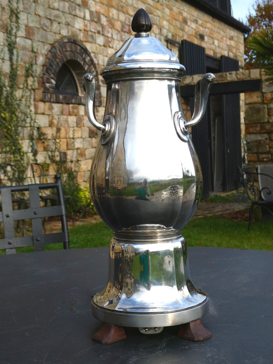 Large Art Deco Samovar Period 1920, Risler & Carre Paris, Hot Water Fountain-photo-5
