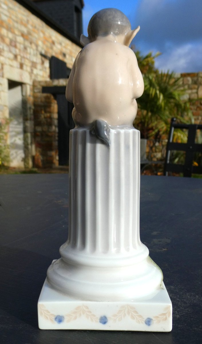 Faune Sur Colonne Style Art Deco , Manufacture Royale De Copenhague , Au Vase Etrusque Paris-photo-4