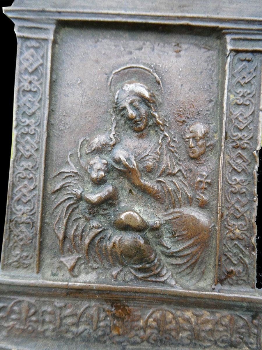 Kiss Of Peace, 16th Century Period, Breastfeeding Virgin, Italy, Haute Epoque, Osculatory -photo-2