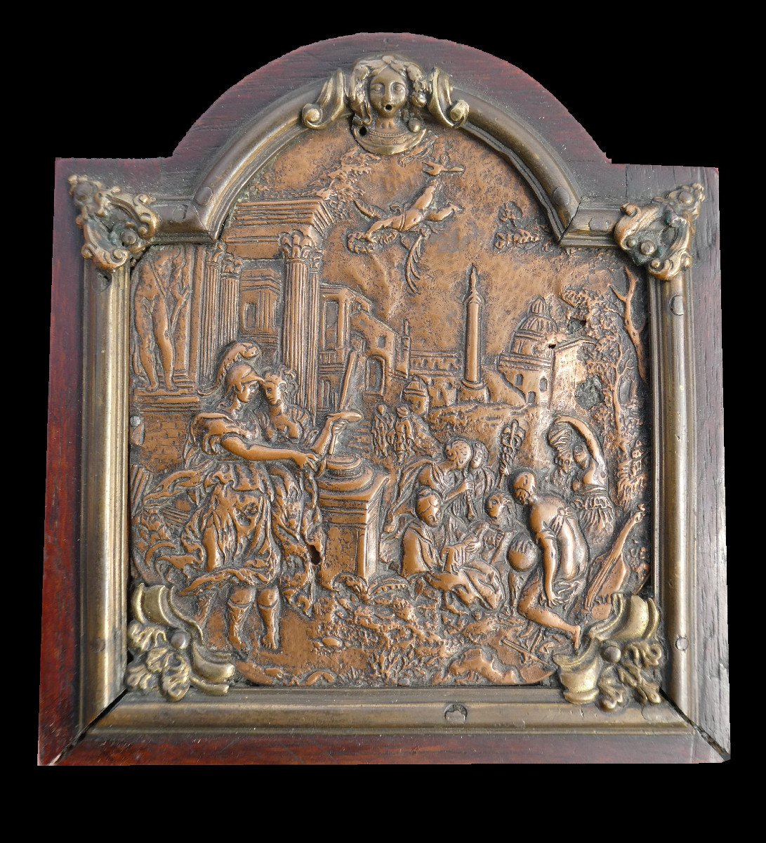 Bas Relief 17th Century Period, Mythological Scene, The Abduction Of Helene By Paris, -photo-4
