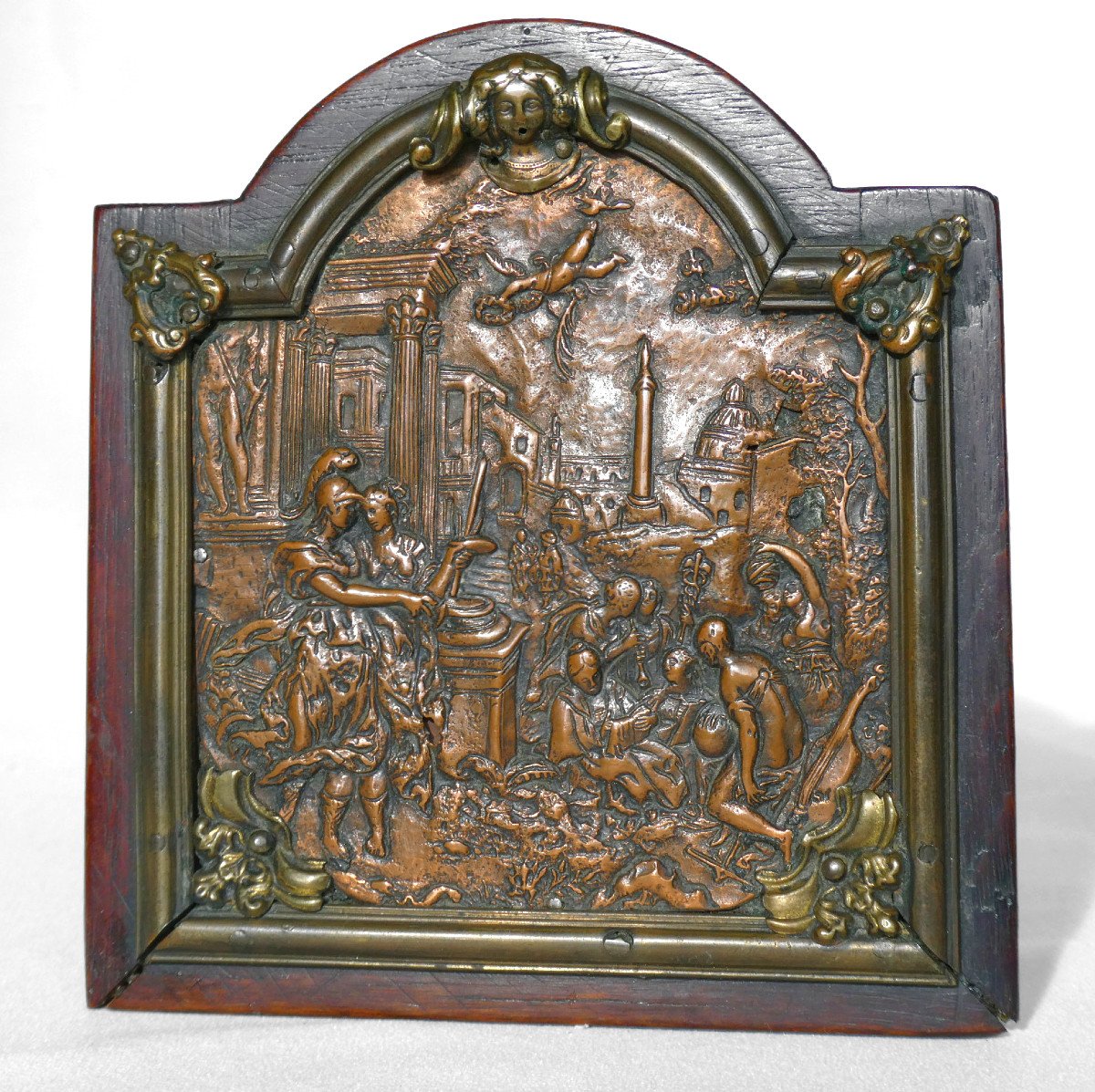 Bas Relief époque XVIIe Siecle , Scène Mythologique , l'Enlevement d'Helene Par Paris , -photo-1
