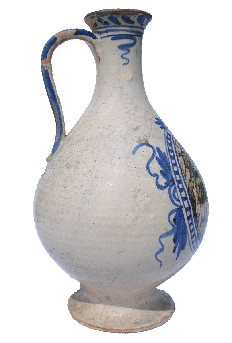 Cruche / Broc En Faience Italienne Epoque XIXe Style Renaissance , Majolica-photo-2