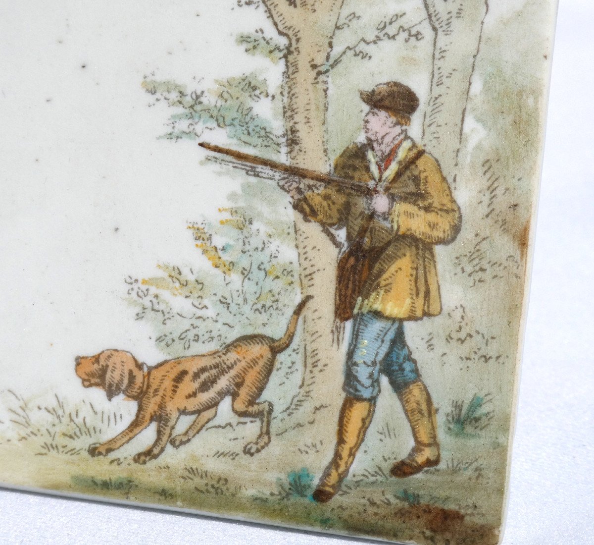 Porte Menu Bouquetiere1900 , Porcelaine Décor De Chasse Venerie XIXe , Curiosité-photo-4