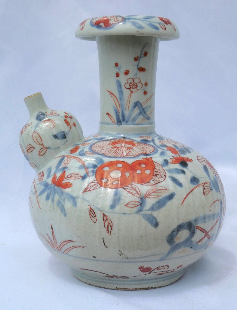 Verseuse Kendi En Porcelaine Du Japon , époque XVIIIe Siecle , Asie , Feuillage & Grenade-photo-3
