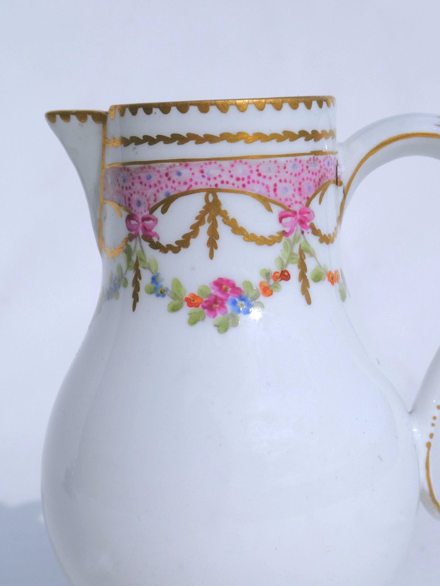 Cremier / Pichet époque Louis XVI , Porcelaine De Bordeaux , Boissette XVIIIe Siecle -photo-3