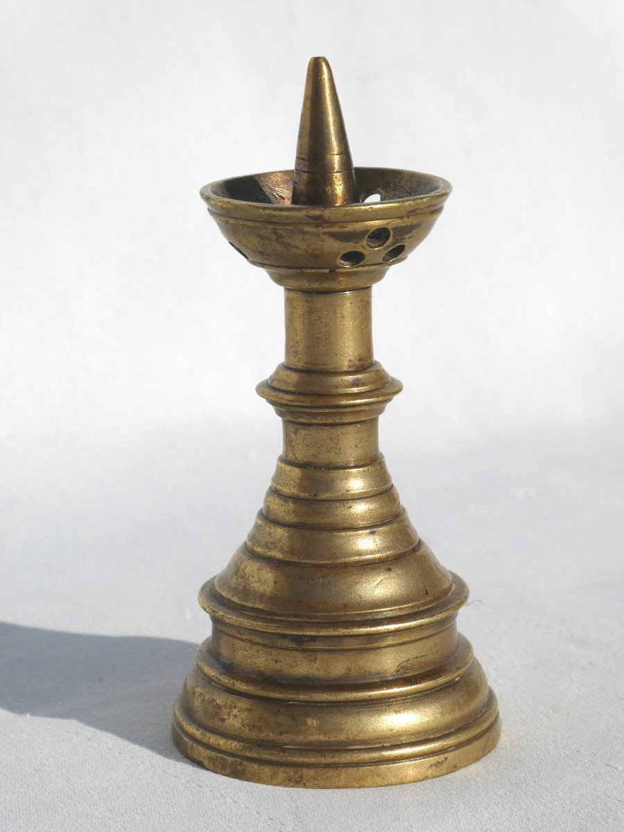 Miniature Flemish Candlestick, 17th Century, Haute Epoque, Flanders Candlestick, Candlestick