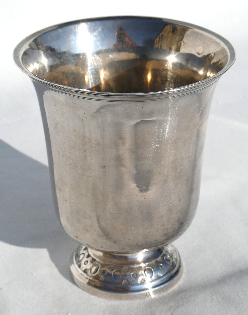 Solid Silver Tulip Cup, 18th Century Period, Orleans, Goblet, Old Regime-photo-2