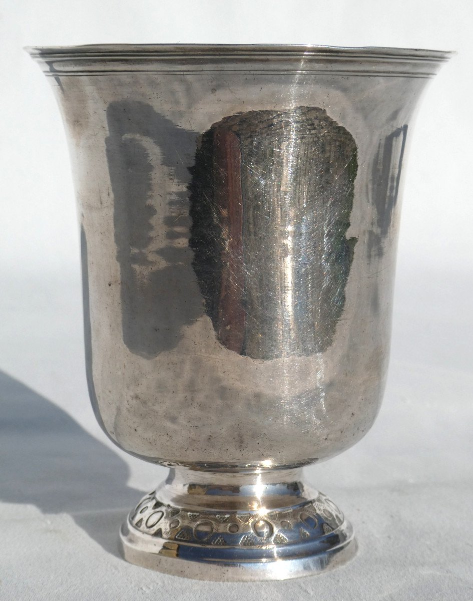 Solid Silver Tulip Cup, 18th Century Period, Orleans, Goblet, Old Regime