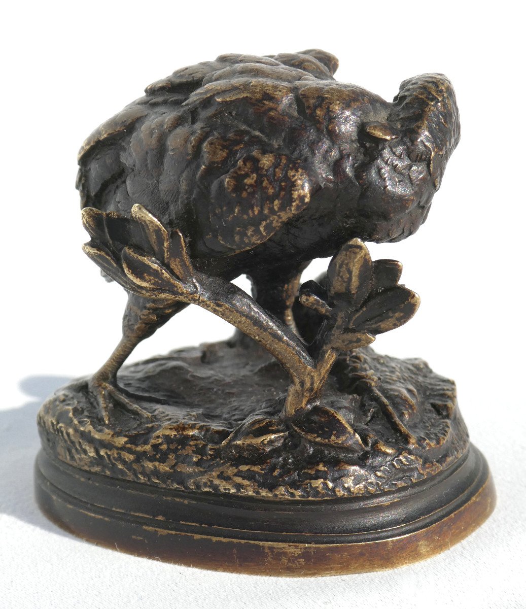Sculpture En Bronze , Sujet Animalier , Perdrix & Rat Signé Jules Moigniez ( 1835 - 1894 ) XIXe-photo-4