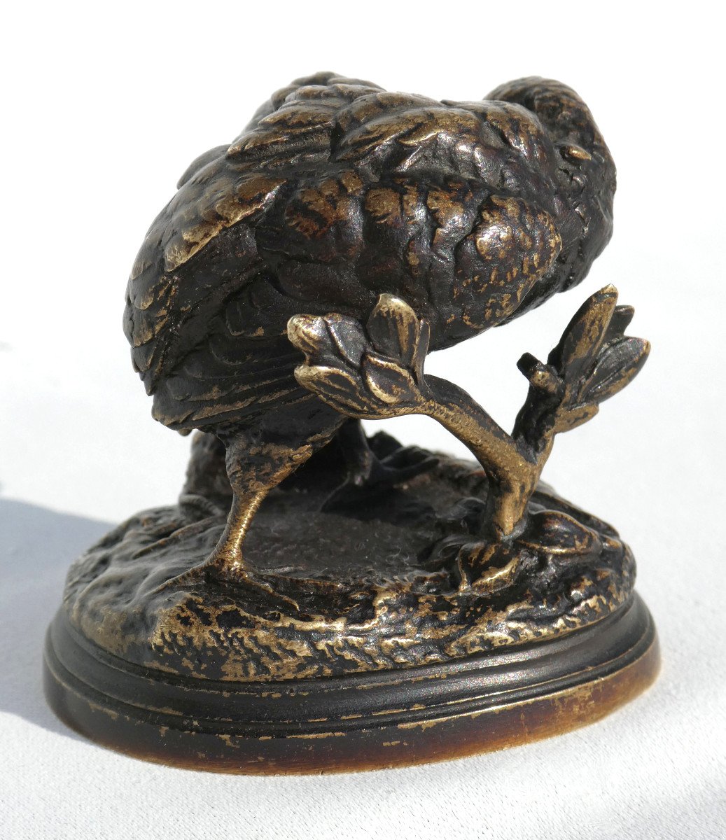 Sculpture En Bronze , Sujet Animalier , Perdrix & Rat Signé Jules Moigniez ( 1835 - 1894 ) XIXe-photo-1