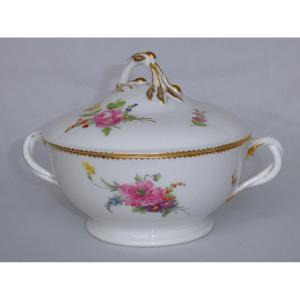 18th Century Porcelain Bouillon Bowl, Covered Pot, Manufacture Du Comte d'Artois