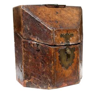 Coffret à Couverts Ou Courrier XVIIIe En Maroquin Doré Aux Petits Fers Boîte En Cuir époque 18e