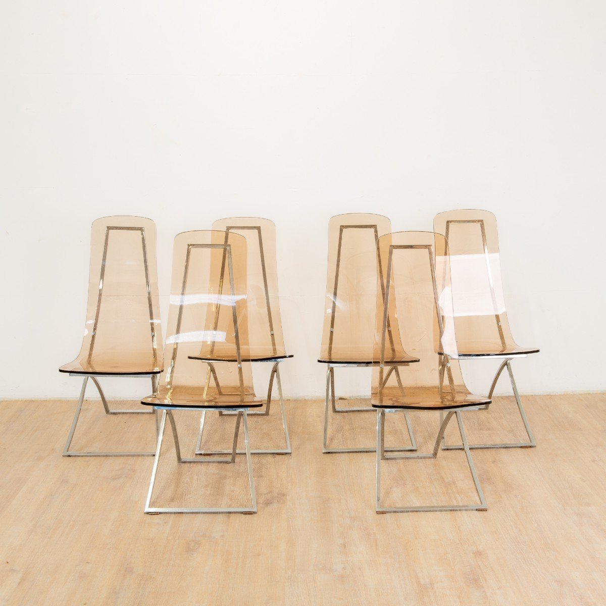 Ch4 Chairs Attributed To Edmond Vernassa, 1970s, Set Of 6