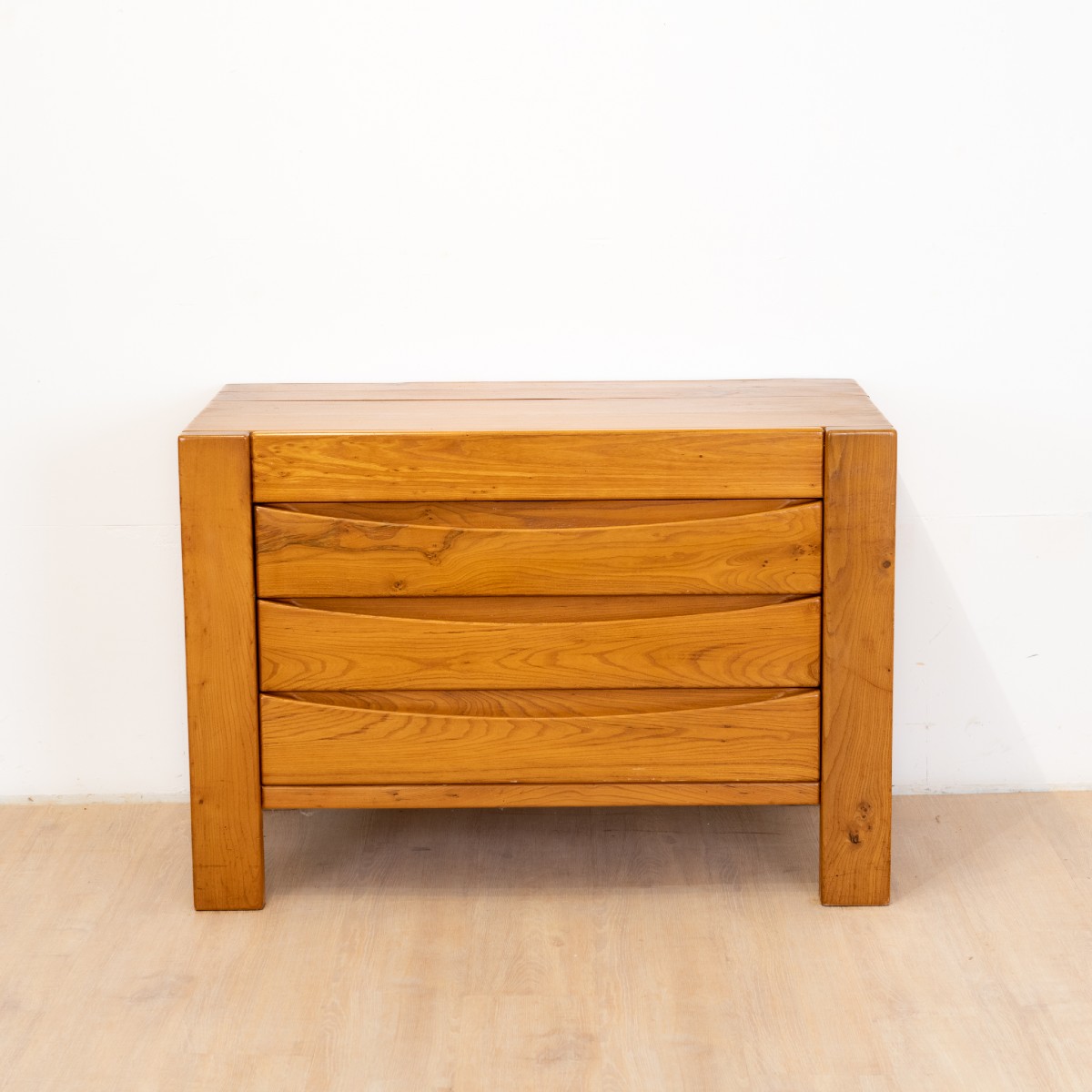 Commode à 3 Tiroirs en Orme de Maison Regain, 1980